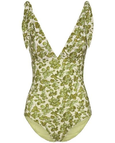 Etro Printed Lycra One Piece Swimsuit - Green