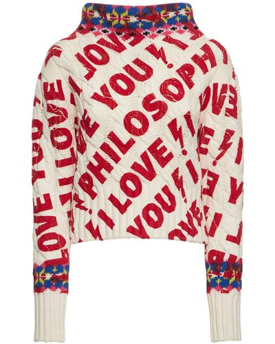 Philosophy Di Lorenzo Serafini Wollpullover Mit Logo - Rot