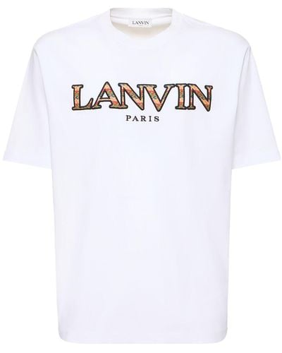 Lanvin T-shirt in cotone con logo - Bianco