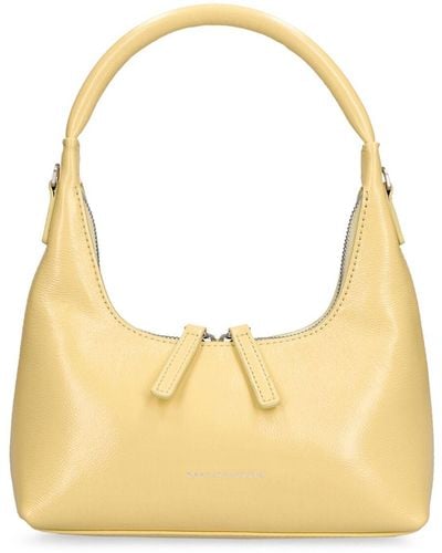 Marge Sherwood Mini Hobo Leather Bag W/Strap - Yellow