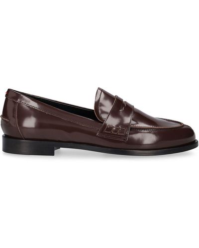 Aeyde 15mm Hohe Loafer Aus Leder "oscar Polido" - Braun