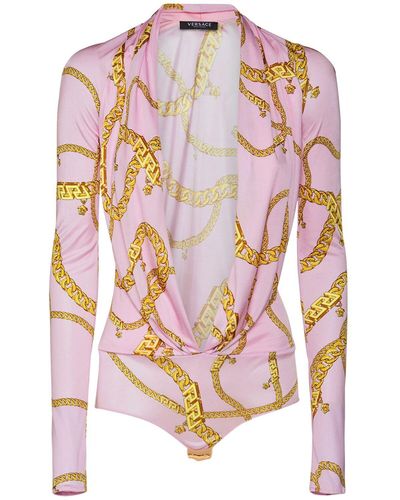 Versace Body Aus Jersey Mit Kette - Pink
