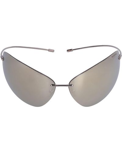 Balenciaga Ovale Sonnenbrille Aus Metall "mirage" - Schwarz