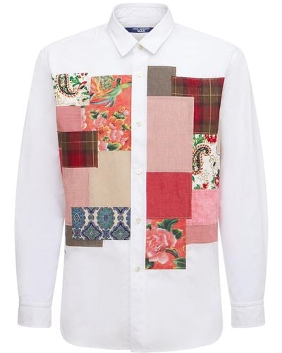 Junya Watanabe Patchwork コットンポプリンシャツ - ホワイト