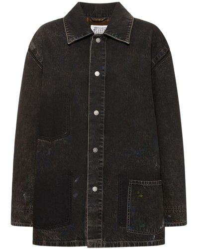 Maison Margiela Oversized Cotton Denim Jacket - Black