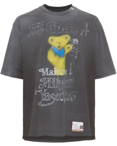 Maison Mihara Yasuhiro Distressed & Printed Jersey T-shirt - Black