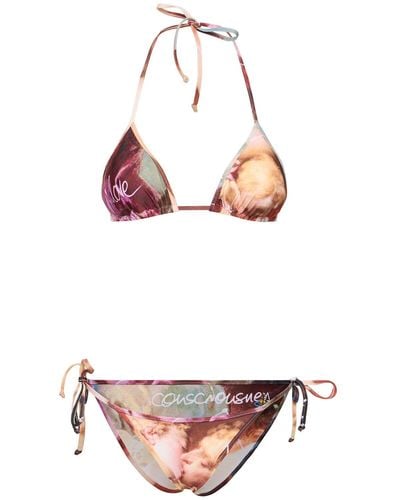 Vivienne Westwood Set bikini the kiss stampato - Bianco