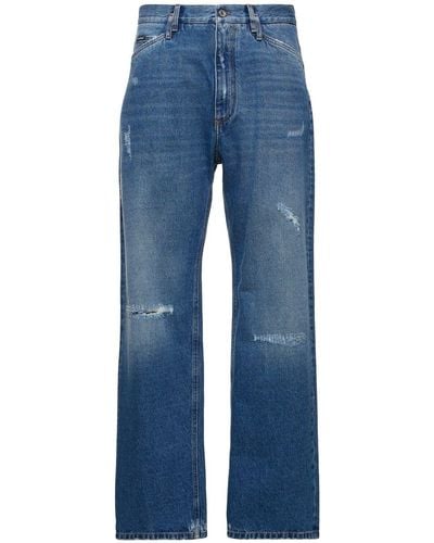 Dolce & Gabbana Distressed Denim Wide Jeans - Blue