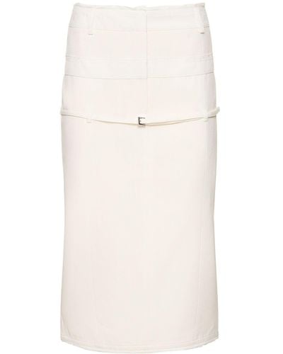 Jacquemus La Jupe Caraco Crepe Midi Skirt - Natural