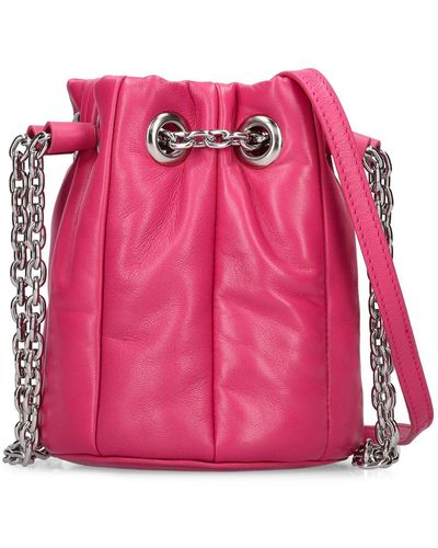 Stand Studio Yvette Panel Quilted Leather Bucket Bag - Pink