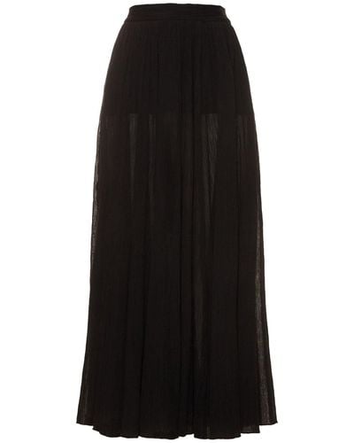 Totême Crinkled Plissé Cotton Blend Long Skirt - Black