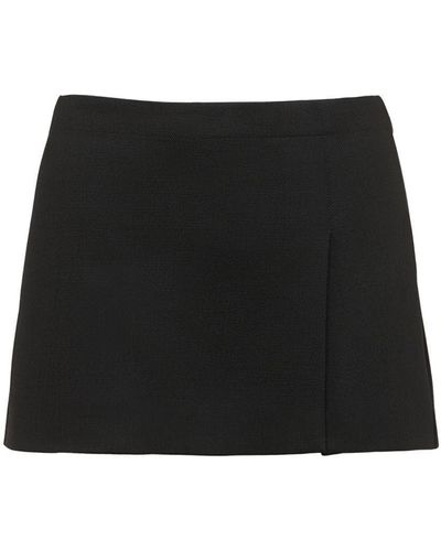 Miaou Micro Wool Blend Mini Skirt - Black