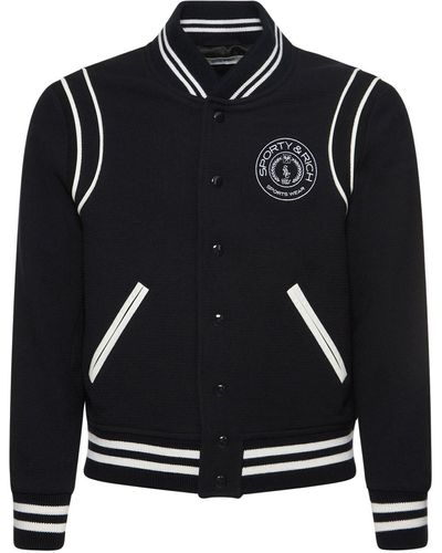 Sporty & Rich Monaco Varsity Jacket - Schwarz