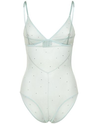 Stella McCartney Embellished Mesh Bodysuit - Blue