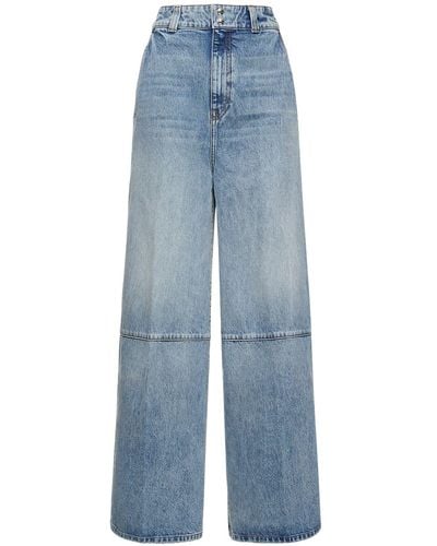 Khaite Jeans larghi isla in denim di cotone - Blu