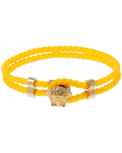 Versace Medusa Logo Double Wire Bracelet - Yellow