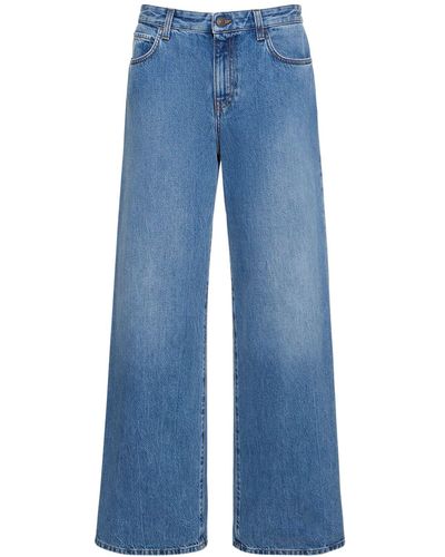The Row Eglitta Wide Cotton Denim Jeans - Blue