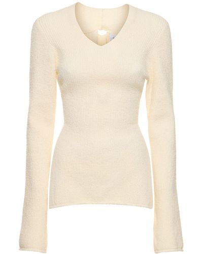 Axel Arigato Tube Knit Cotton Blend Top - Natural