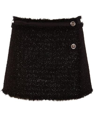 Versace Lurex Tweed Mini Skirt - Black