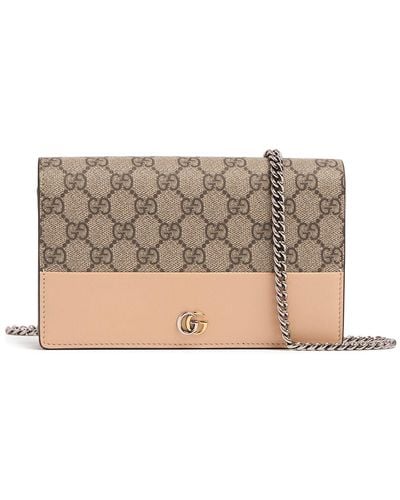 Gucci Petite Marmont Leather Wallet On Chain - Gray