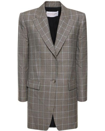 Michael Kors Darcy Tailored Wool Crepe Blazer - Gray