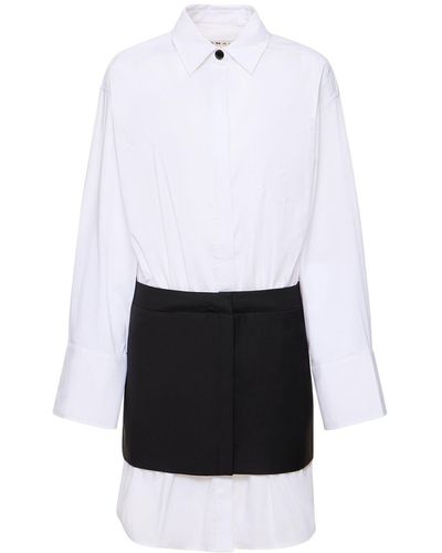Remain Robe chemise courte en patchwork - Blanc