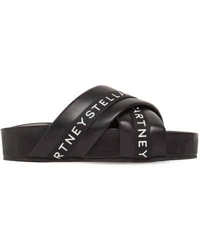 Stella McCartney 40mm Vesta Padded Faux Leather Slides - Black