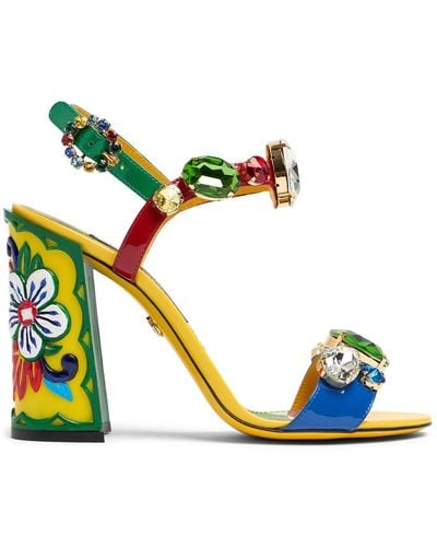 Dolce & Gabbana Sandalias keira de charol 105mm - Multicolor