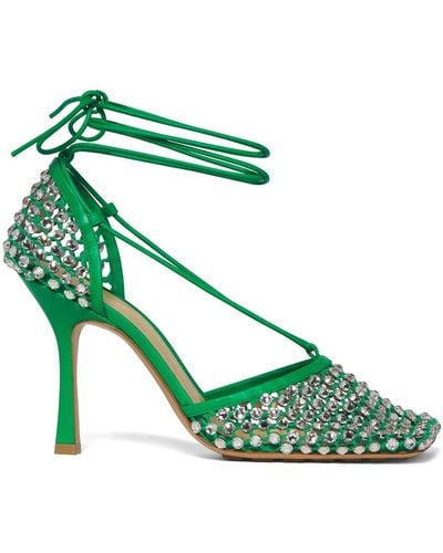 Bottega Veneta 90mm Sparkle Stretch Court Shoes - Green