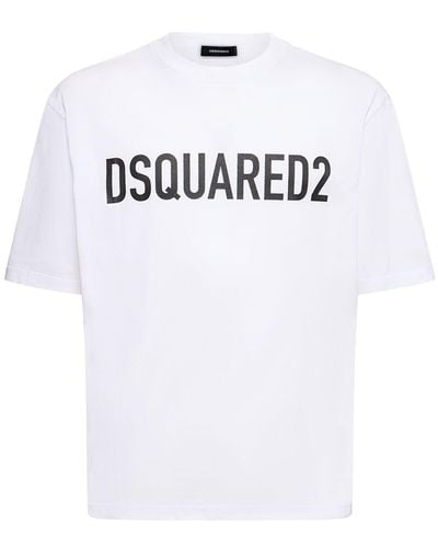 DSquared² T-shirt Aus Baumwolle Mit Druck - Weiß