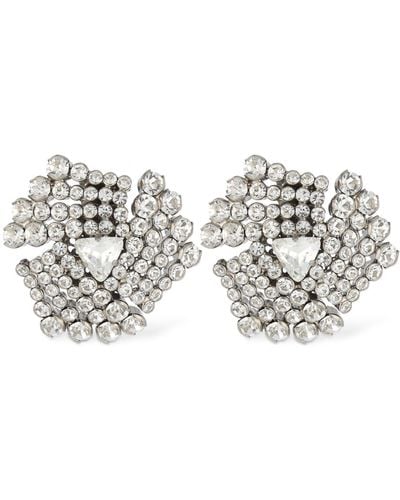 Alessandra Rich Crystal Stud Earrings - White