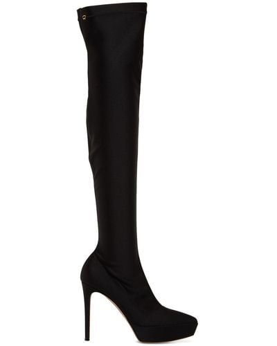 Gianvito Rossi 85Mm Stretch Lycra Over-The-Knee Boots - Black