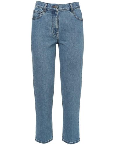 Theory Treeca Classic Straight Cotton Jeans - Blue