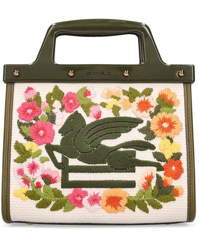 Etro Mini Handtasche Aus Canvas "love Trotter" - Schwarz