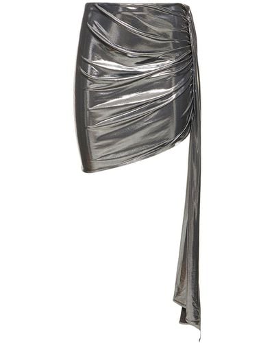 Magda Butrym Draped Metallic Jersey Mini Skirt - Black