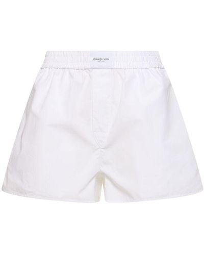 Alexander Wang Classic Cotton Boxer Shorts - White