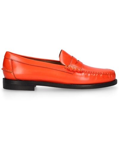 Sebago Dan Outsides Smooth Leather Loafers - Red