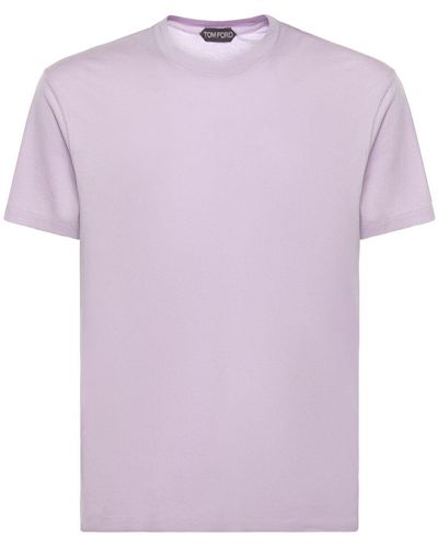 Tom Ford Lyocell & Cotton S/S Crewneck T-Shirt - Purple