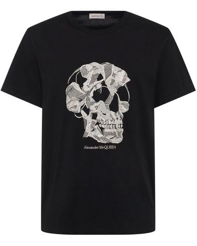 Alexander McQueen Skull Print Cotton T-shirt - Black