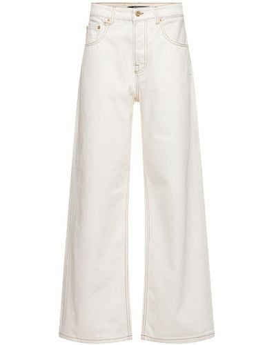 Jacquemus Le De-nîmes Large High Rise Wide Jeans - White