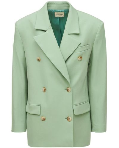 Loulou Studio Harat Double Breasted Wool Blazer - Green