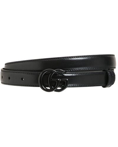 Gucci 2cm gg Marmont Thin Belt - White