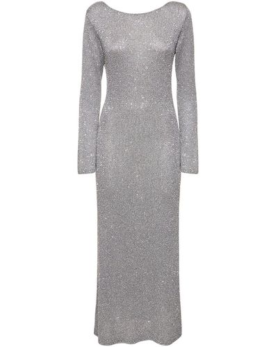 Bec & Bridge Sadie Sequined Long Sleeve Dress - Gray