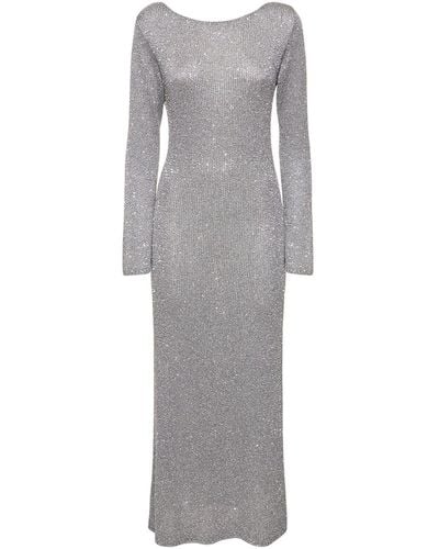 Bec & Bridge Sadie Sequined Long Sleeve Dress - Grey