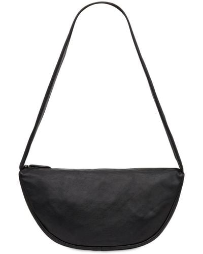 St. Agni Small Crescent Leather Shoulder Bag - Black