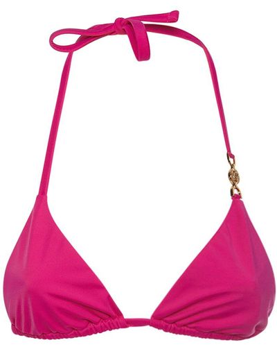 Versace Dreiecks-bikinioberteil Aus Lycra "medusa" - Pink