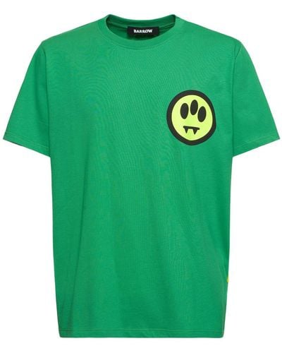 Barrow Logo Printed Cotton T-shirt - Green