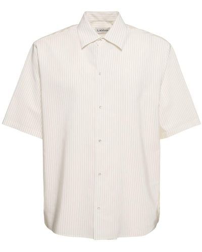 Lanvin Striped Silk & Cotton Shirt - White