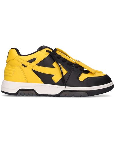 Off-White c/o Virgil Abloh Out Of Office Leather Low Top Trainers - Yellow