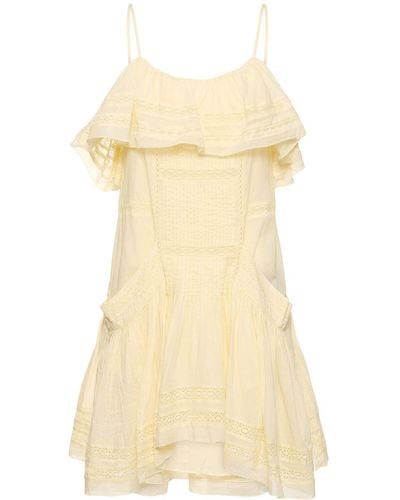 Isabel Marant Moly Ruffled Cotton Mini Dress - Natural